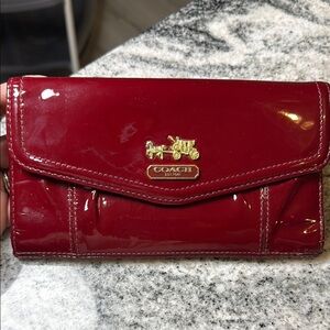 Vintage Coach Burgundy Patent Leather Wallet